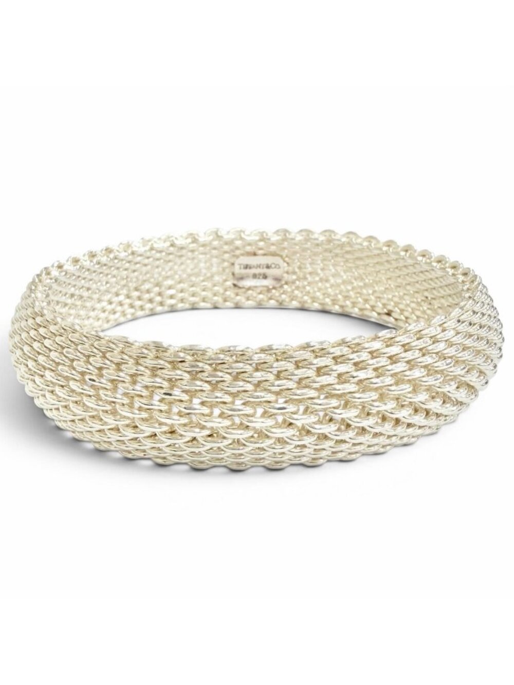 Tiffany & Co Somerset 925 Mesh Bangle Bracelet Silver